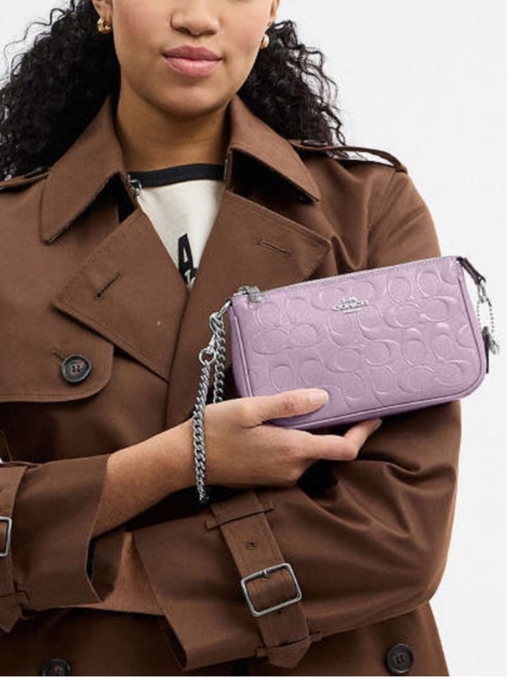 COACH Nolita 19 In Sig Leather W/Heart Charm
Wristlet Shoulder Bag Light
Violet - Picture 4 of 15